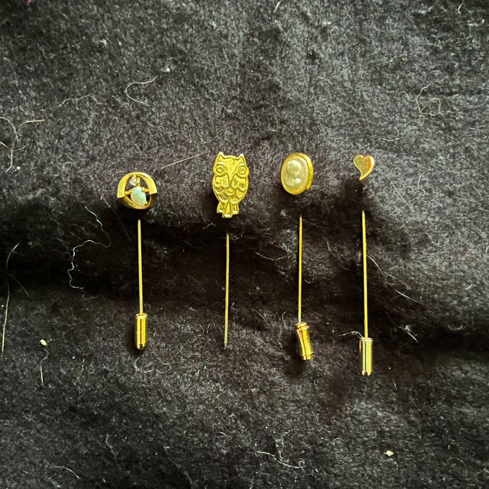 4 – Vintage Estate Gold-Tone Hat Pins/Pins